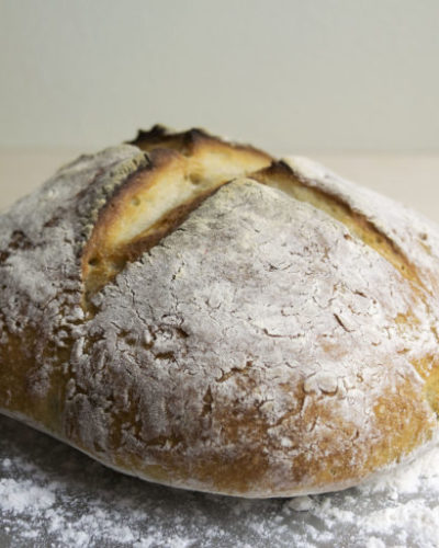 Homemade Artisan Bread with Rosemary Roasted Garlic