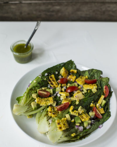 Grilled Romaine Salad with Cilantro Lime Dressing