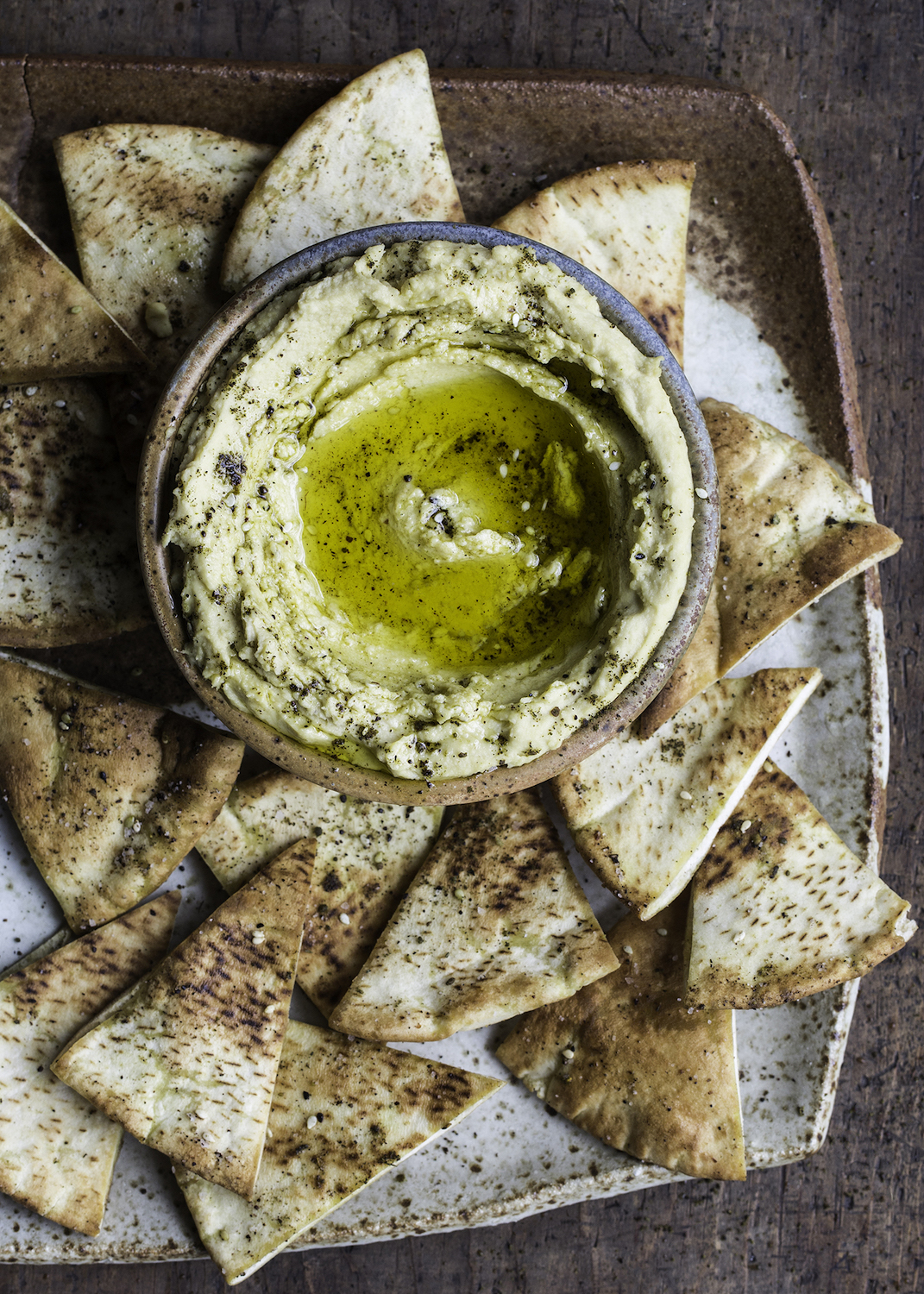Homemade Hummus with Za&amp;#39;atar Pita Chips | Eitan Bernath