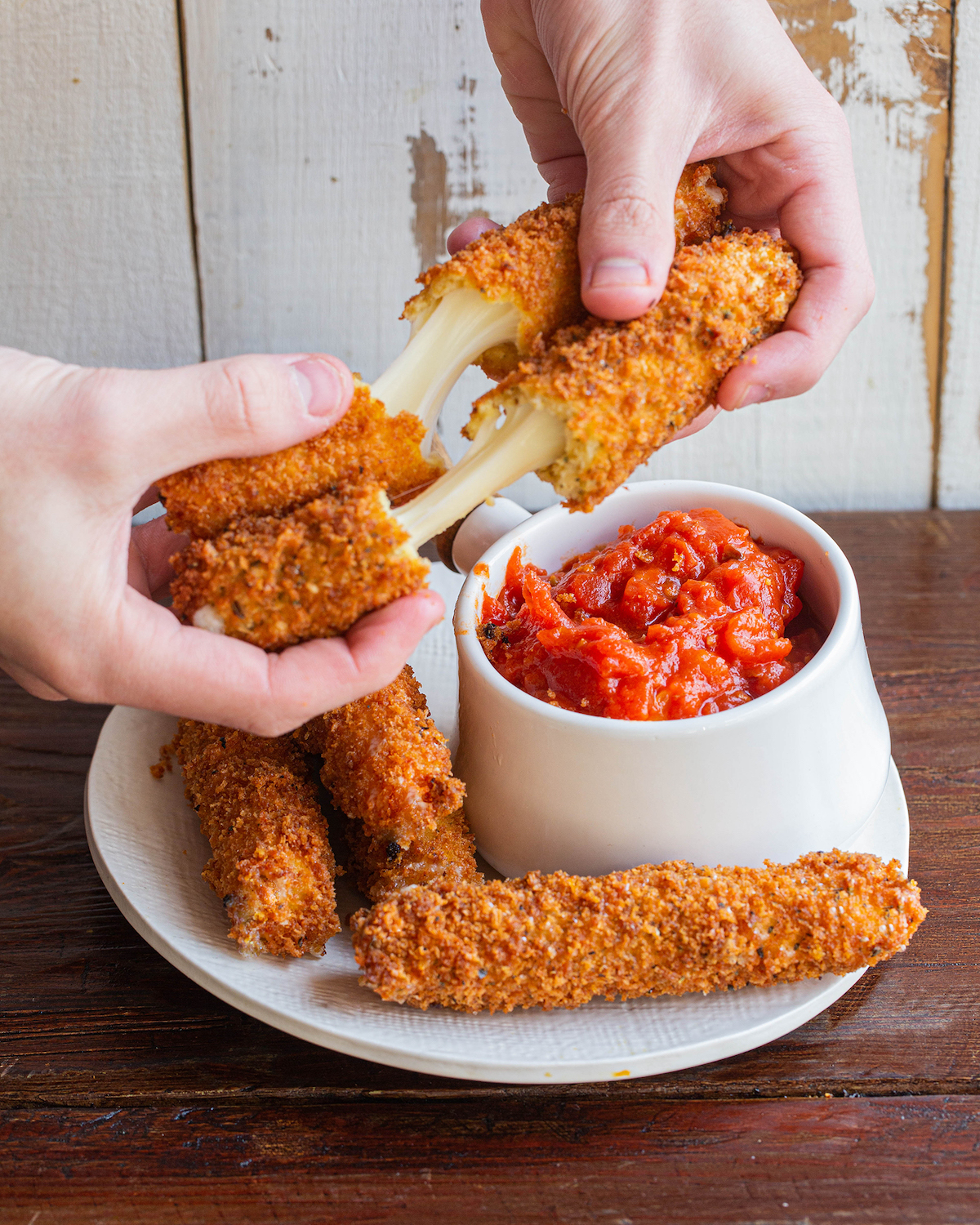 Fried mozzarella on sale