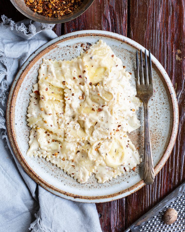 Lemon Pepper Ravioli with Garlic Cream Sauce | Recipes | Eitan Bernath