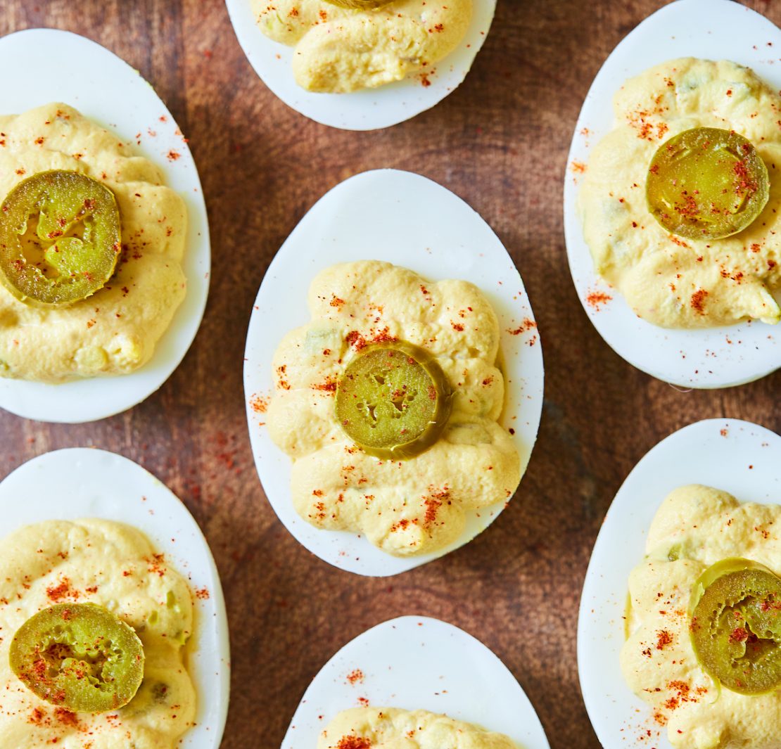 Pickled Jalapeño Deviled Eggs | Appetizers | Eitan Bernath