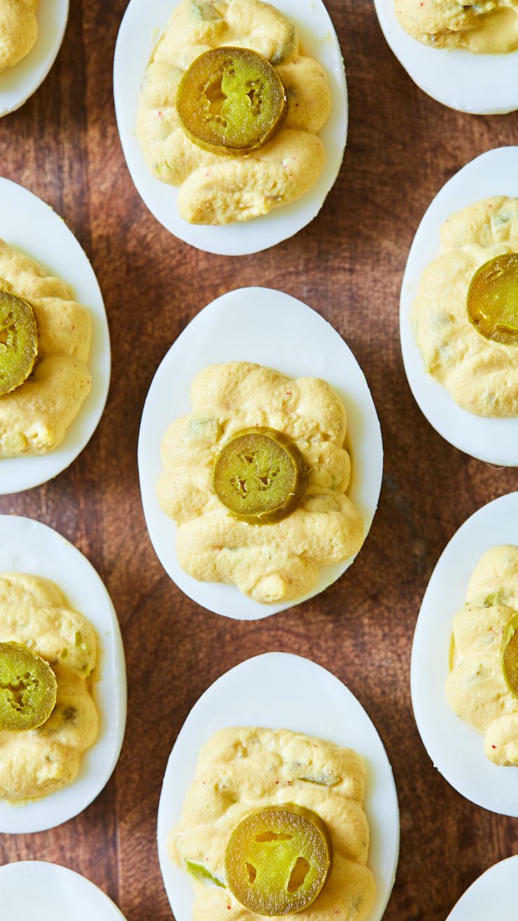 Pickled Jalapeño Deviled Eggs | Appetizers | Eitan Bernath
