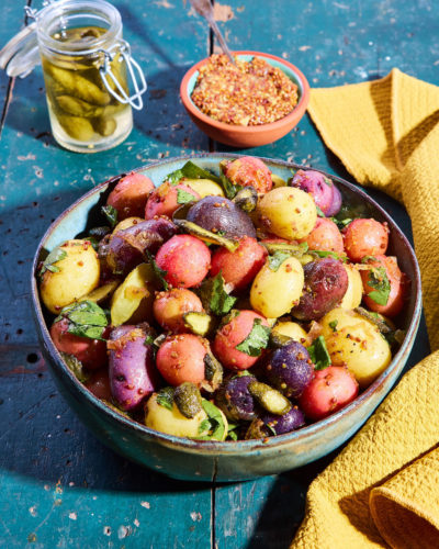Warm Potato Salad with Sizzled Mustard Vinaigrette