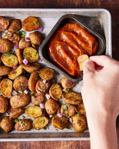 Chaat Potatoes with Masala Ketchup