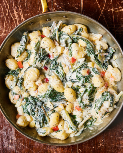 Creamy Gnocchi with Swiss Chard and Apples