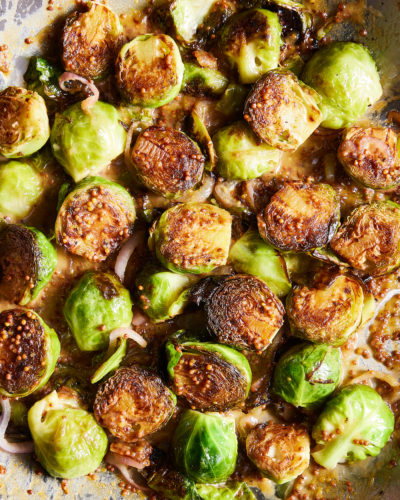 Caramelized Honey Mustard Brussels Sprouts