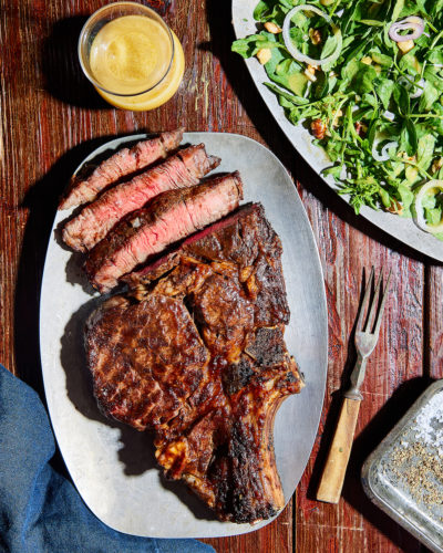 Lacquered Steak with Watercress Salad