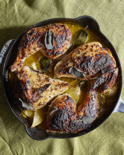 Apple Cider-Braised Chicken with Sage